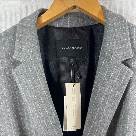 Banana Republic Factory Machine Washable Striped Blazer NWT 8 - Picture 2 of 8